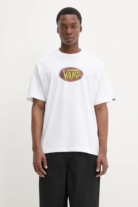 Vans t-shirt bawełniany nadruk biały VN000NHWWHT1