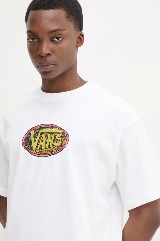 Vans t-shirt bawełniany biały VN000NHWWHT1