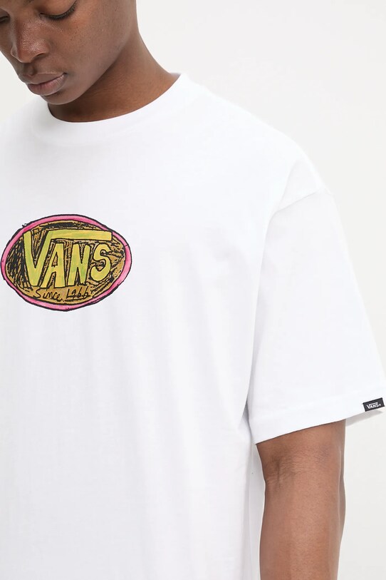 Vans t-shirt bawełniany VN000NHWWHT1 biały