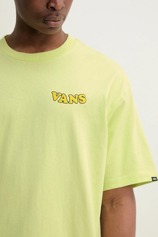 Βαμβακερό μπλουζάκι Vans VN000NWGCLH1 πράσινο