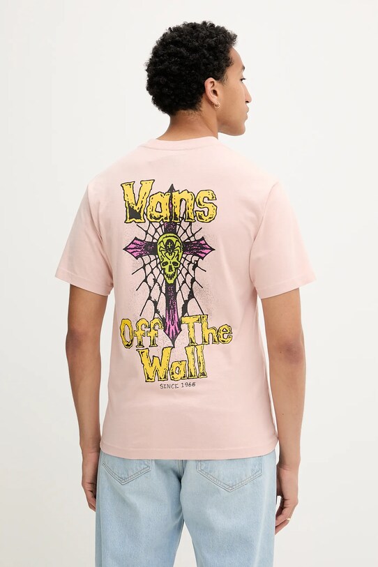 Vans t-shirt bawełniany nadruk różowy VN000NWNO3N1