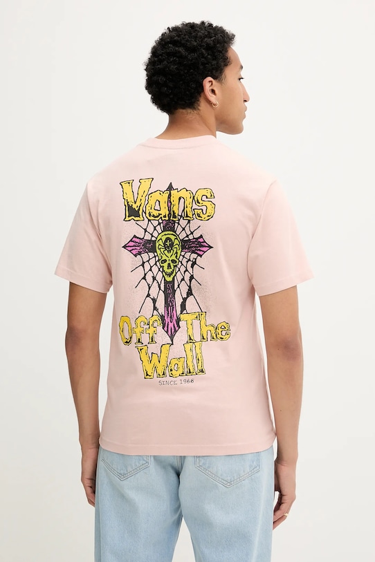 Vans tricou din bumbac print roz VN000NWNO3N1