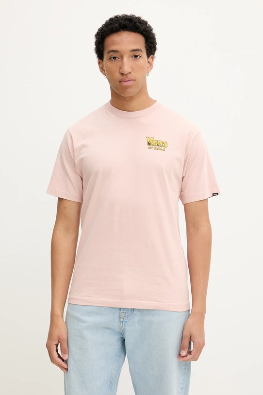 Îmbrăcăminte Vans tricou din bumbac VN000NWNO3N1 roz