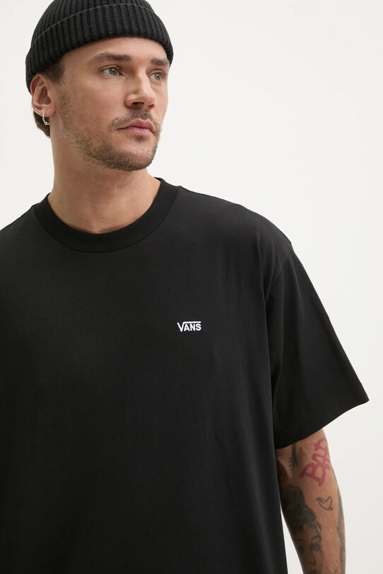 Vans tricou din bumbac negru VN000P1PBLK1