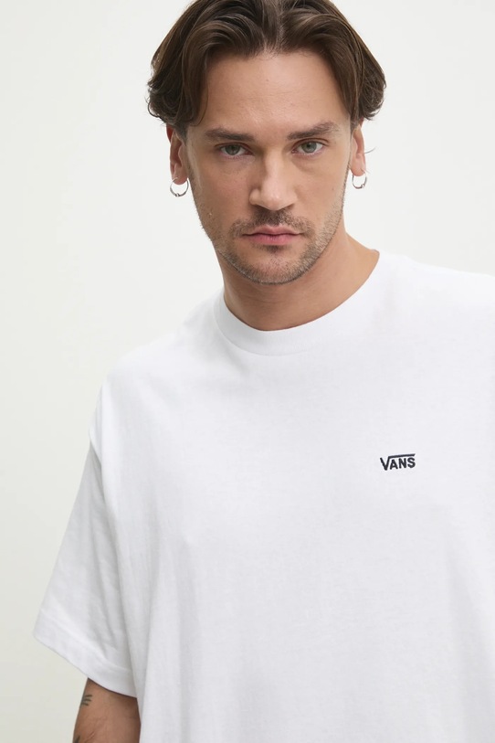 Vans tricou din bumbac alb VN000P1PWHT1