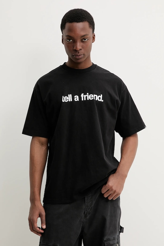 Vans tricou din bumbac print negru VN000P4YBLK1