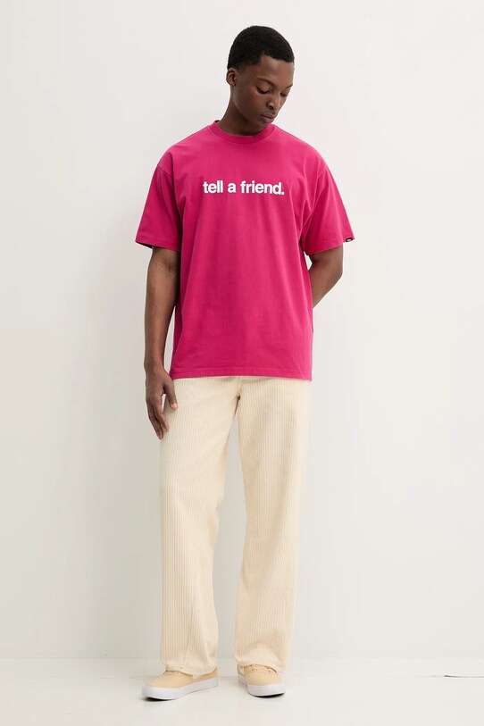 Vans t-shirt bawełniany VN000P4YC9L1 różowy SS25