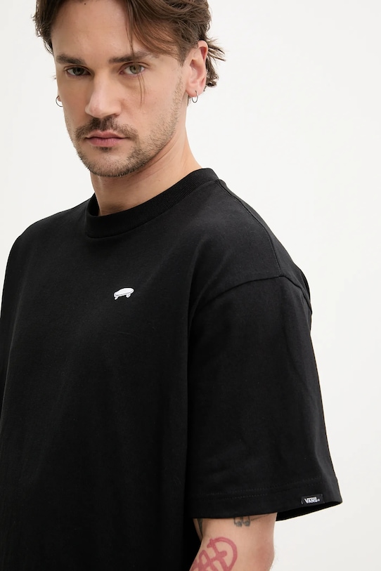 Vans tricou din bumbac negru VN000P56BLK1