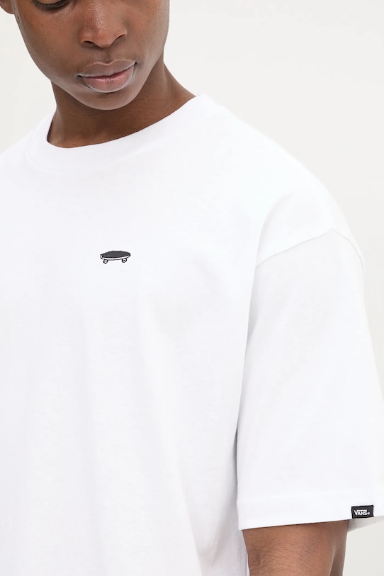 Памучна тениска Vans VN000P56WHT1 бял