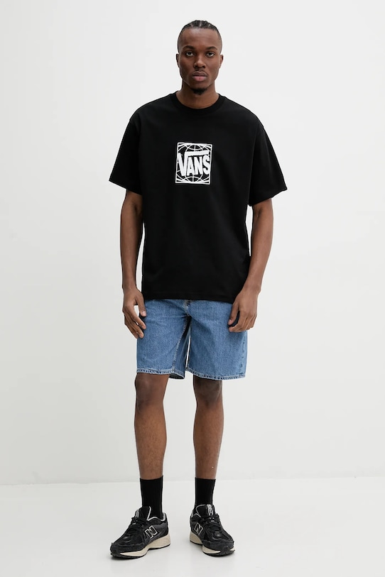 Vans pamut póló VN000Q25BLK1 fekete SS25