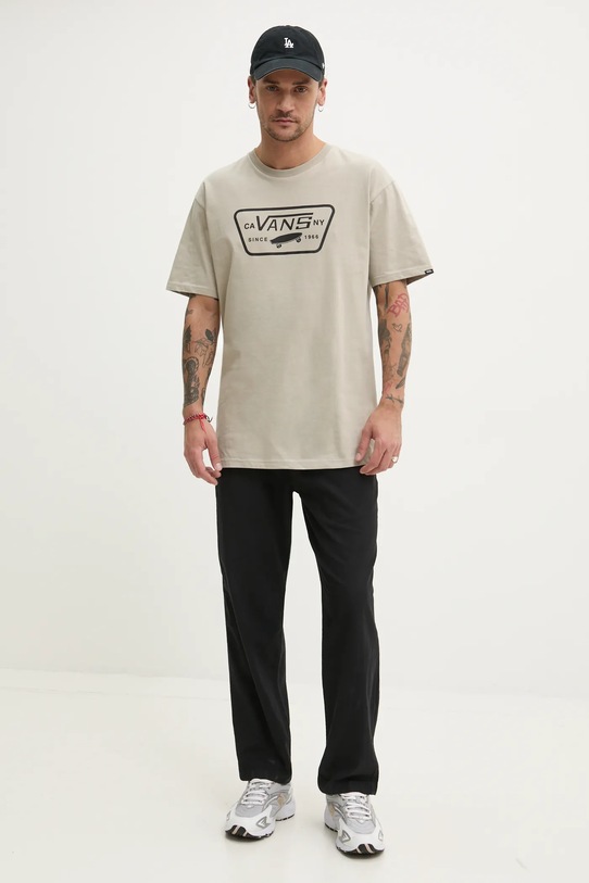 Bavlněné tričko Vans VN000QN8ZUJ1 béžová SS25