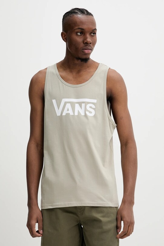 Vans tricou din bumbac print bej VN000Y8VZUJ1