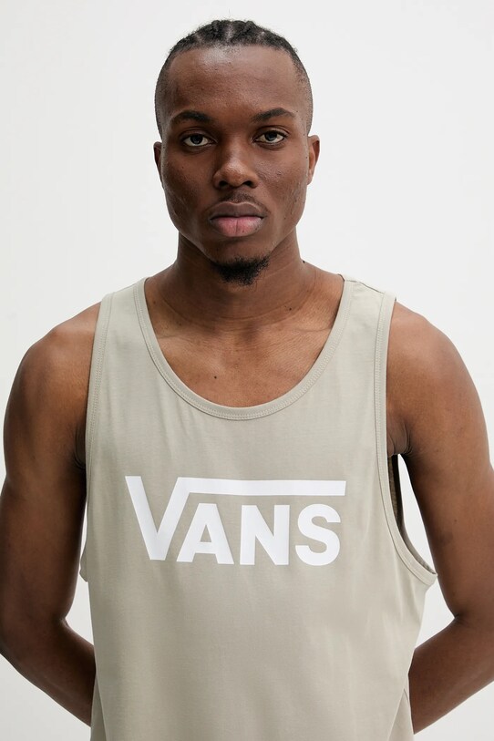 Vans tricou din bumbac bej VN000Y8VZUJ1