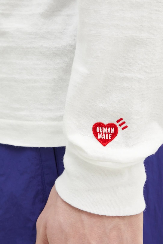 Βαμβακερή μπλούζα με μακριά μανίκια Human Made Graphic L/S T-Shirt λευκό HM29CS019