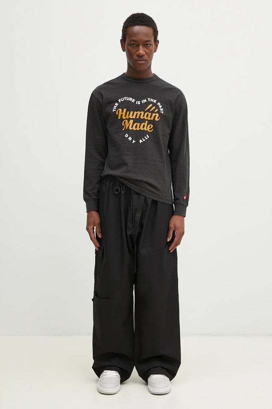 Human Made cotton longsleeve top Graphic L/S T-Shirt HM29CS019 black