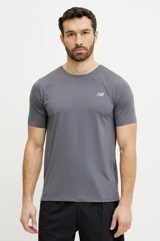 Тениска за бягане New Balance Race Day стандартна сив MT43213GT