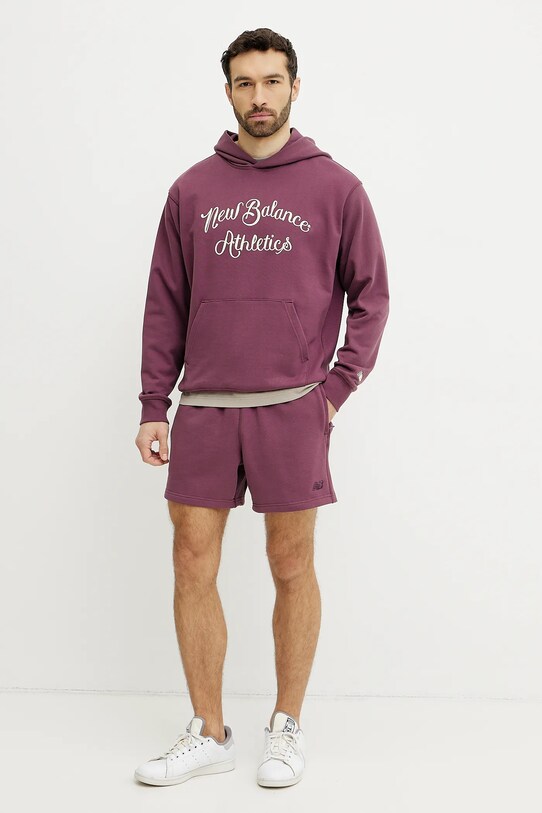 Тениска New Balance MT43556ADS бежов SS25