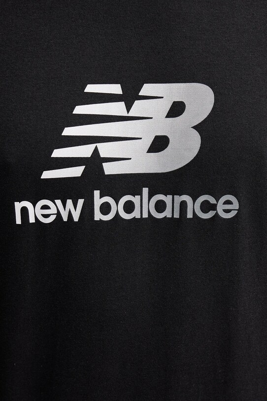 Памучна тениска New Balance MT51503BK черен