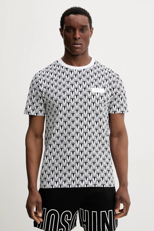 Moschino Underwear t-shirt lounge wzorzyste czarny 0704.4417