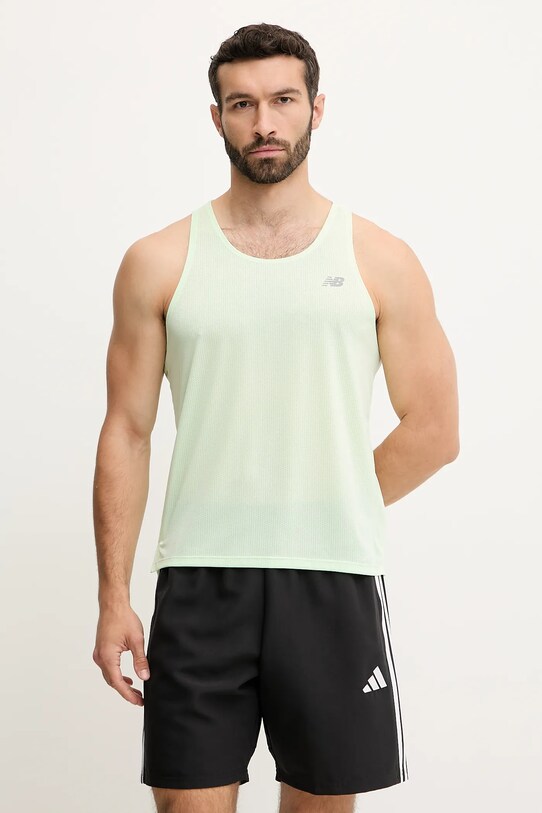 New Balance t-shirt treningowy regular zielony MT41250MEW