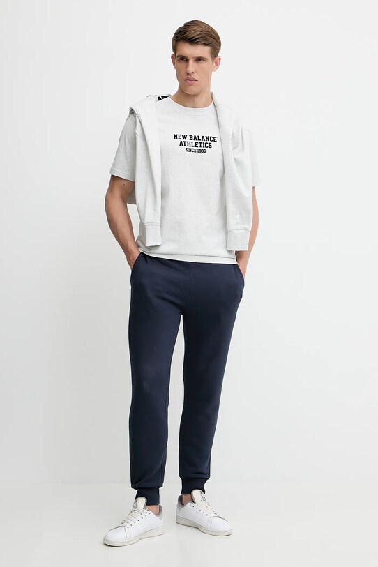 New Balance t-shirt bawełniany MT51526AHH szary SS25