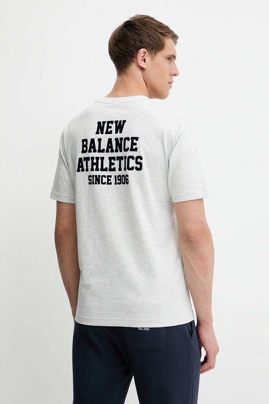 Odzież New Balance t-shirt bawełniany MT51526AHH szary
