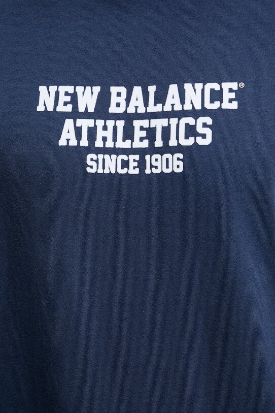 New Balance t-shirt bawełniany MT51526NNY granatowy
