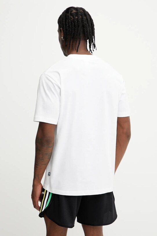 Odzież New Balance t-shirt bawełniany MT51978WT biały
