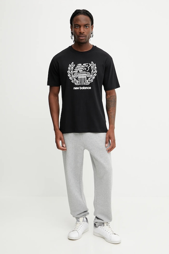 Bavlněné tričko New Balance MT51974BK černá SS25