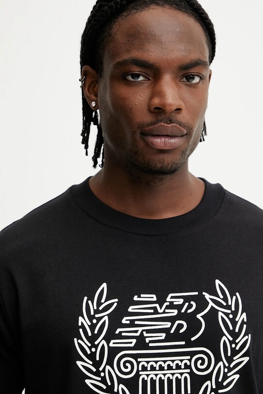 New Balance tricou din bumbac negru MT51974BK