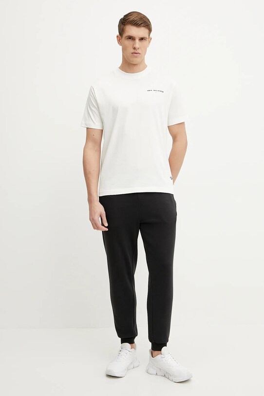 New Balance t-shirt bawełniany MT51507SST beżowy SS25
