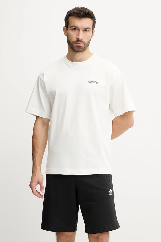 47 brand t-shirt bawełniany MLB New York Yankees nadruk beżowy BB017TMOPWI637164SS