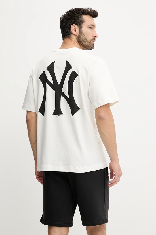 Odzież 47 brand t-shirt bawełniany MLB New York Yankees BB017TMOPWI637164SS beżowy