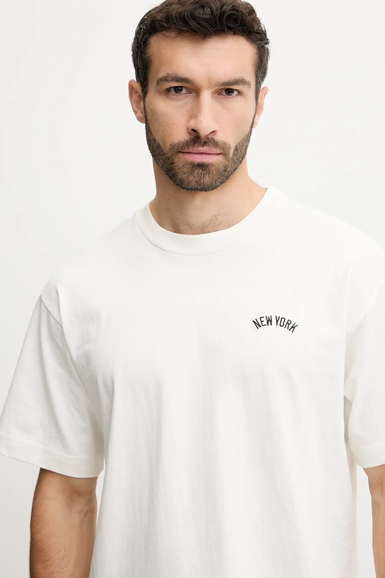 47 brand t-shirt bawełniany MLB New York Yankees beżowy BB017TMOPWI637164SS