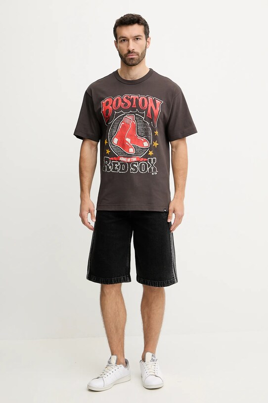 47 brand t-shirt bawełniany MLB Boston Red Sox BB002TMKBRU643625C9 szary SS25