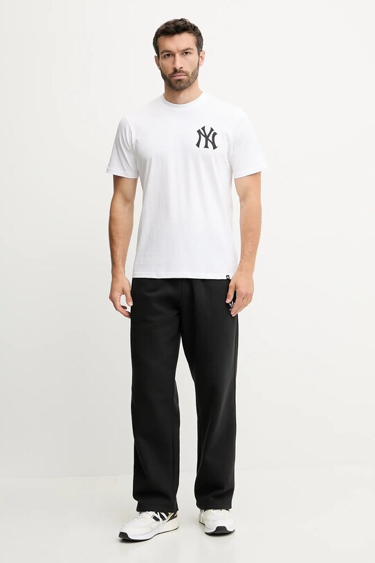 47 brand tricou din bumbac MLB New York Yankees BB017TMBECT657649WW alb SS25