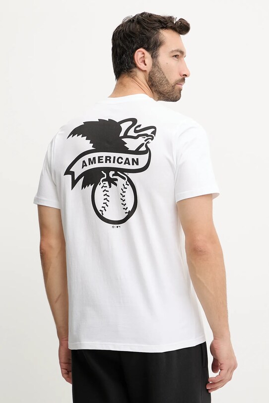 Odzież 47 brand t-shirt bawełniany MLB New York Yankees BB017TMBECT657649WW biały