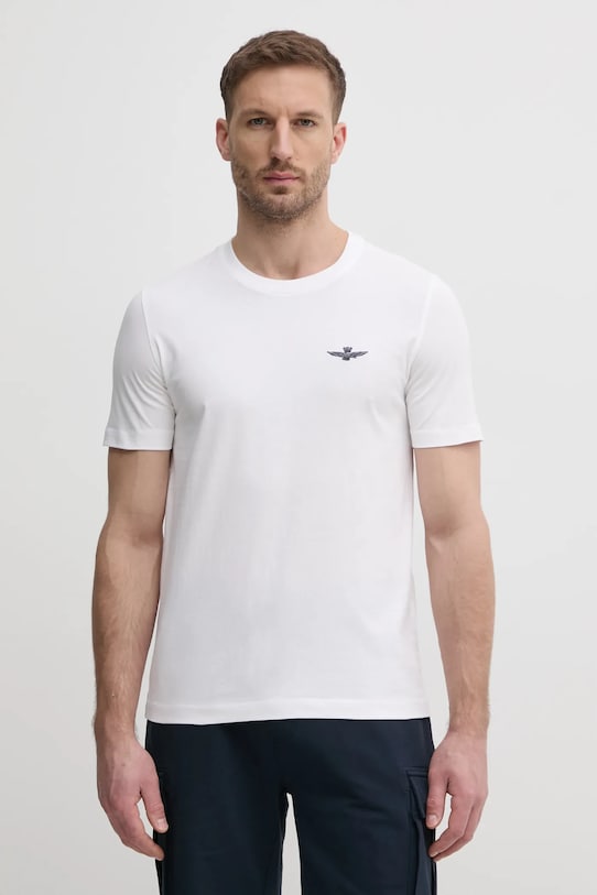 Хлопковая футболка Aeronautica Militare хлопок белый TS2376J592