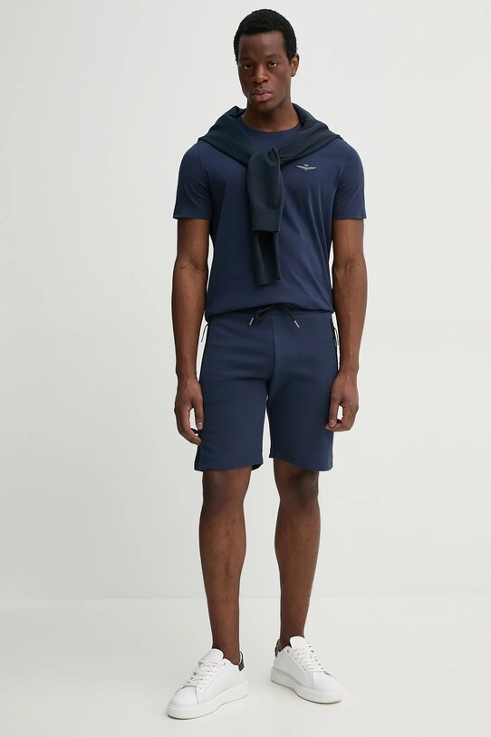 Bavlněné tričko Aeronautica Militare TS2376J592 námořnická modř SS25