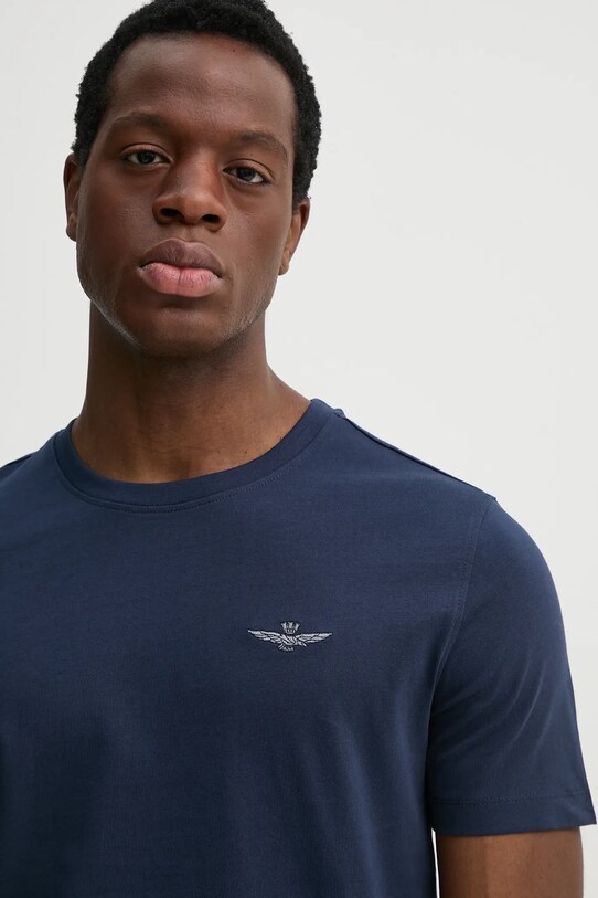 Bavlněné tričko Aeronautica Militare námořnická modř TS2376J592