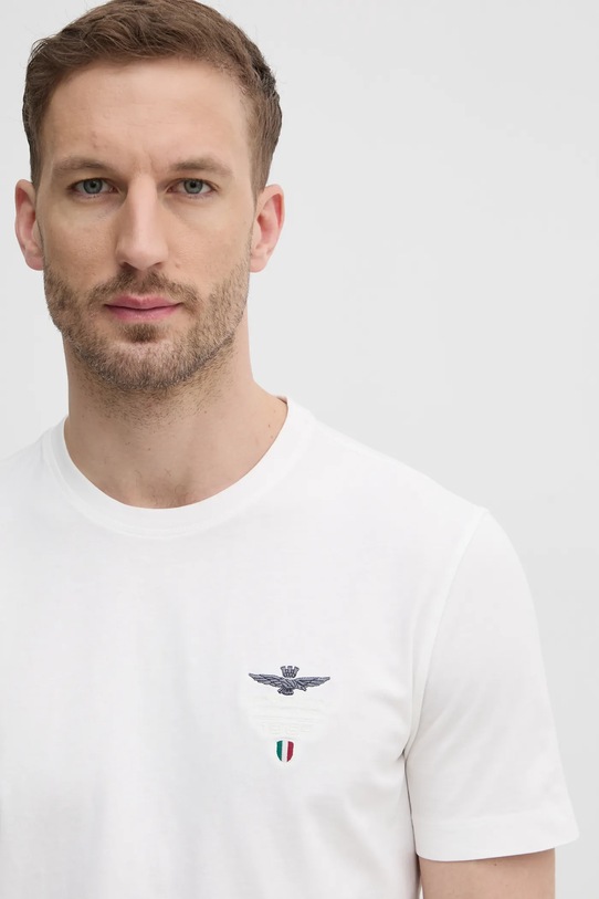 Aeronautica Militare t-shirt in cotone TS2377J633 bianco