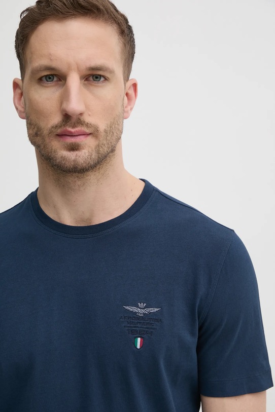 Pamučna majica Aeronautica Militare mornarsko plava TS2377J633