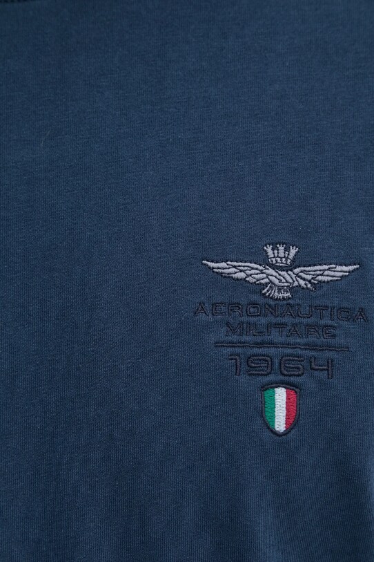 Бавовняна футболка Aeronautica Militare TS2377J633 темно-синій