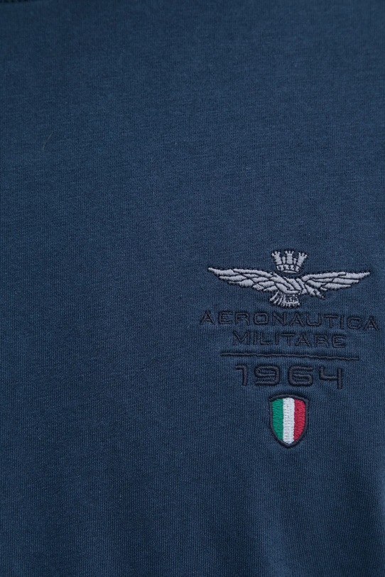 Pamučna majica Aeronautica Militare TS2377J633 mornarsko plava