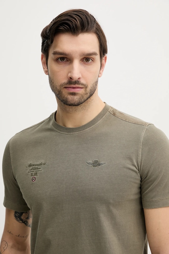 Bavlněné tričko Aeronautica Militare zelená TS2392J677