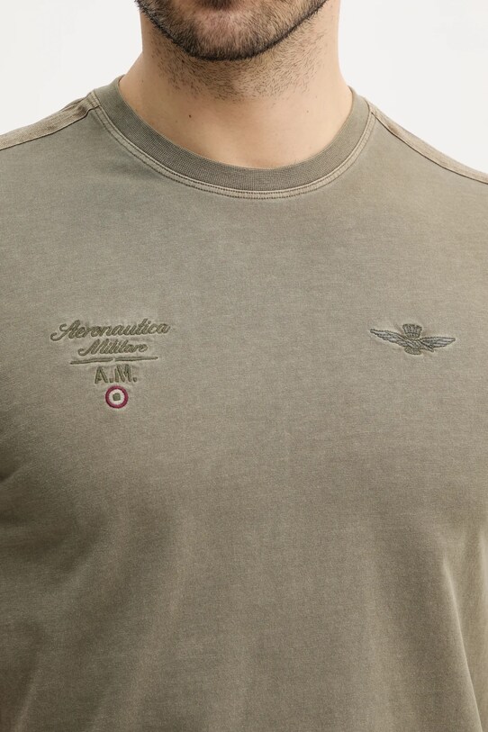 Bavlněné tričko Aeronautica Militare TS2392J677 zelená