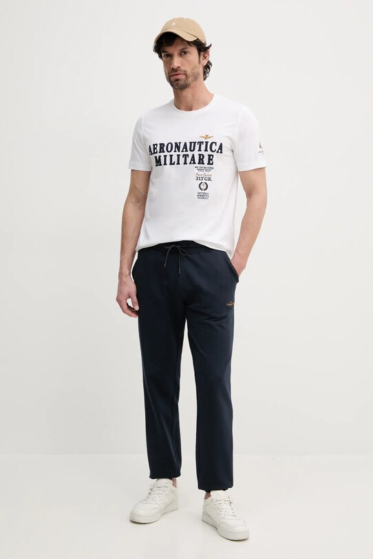 Βαμβακερό μπλουζάκι Aeronautica Militare TS2401J592 μπεζ SS25