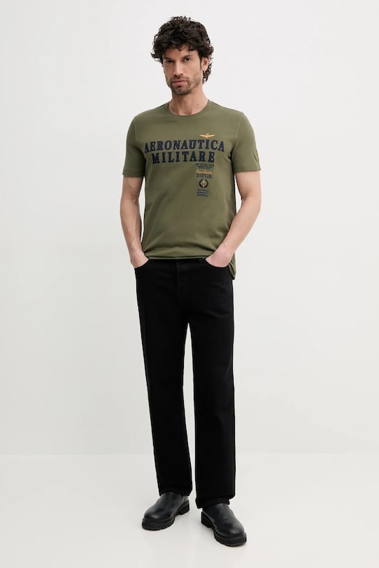 Хлопковая футболка Aeronautica Militare TS2401J592 зелёный SS25