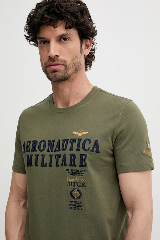 Памучна тениска Aeronautica Militare зелен TS2401J592