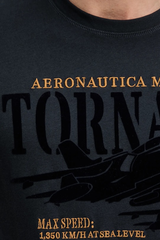 Бавовняна футболка Aeronautica Militare чорний TS2405J641